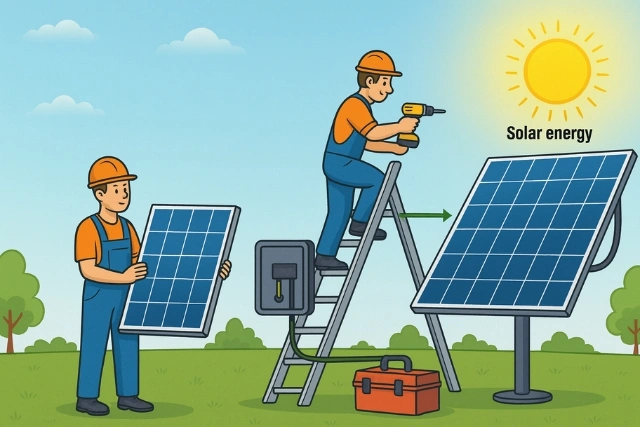 Professional solar installation